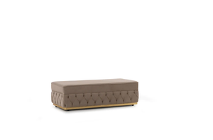 Jester Cream Velvet Rectangle Ottoman