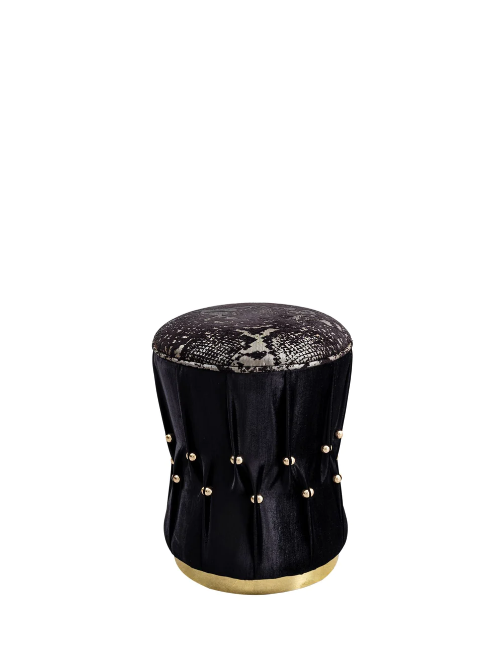 Giselle Black Velvet Ottoman