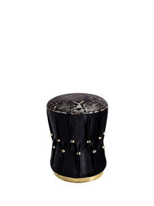 Giselle Black Velvet Ottoman