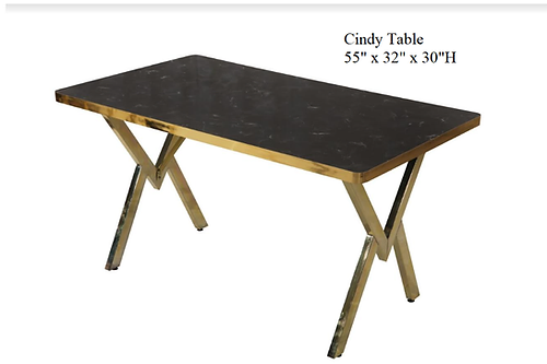 Cindy007 - Gold / Black 5 Piece Dining Set