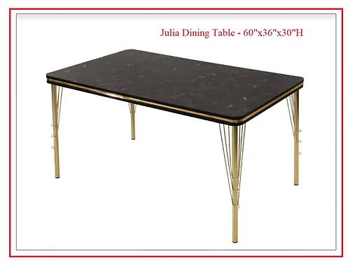 Julia007 - Gold / Grey 5 Piece Dining Set