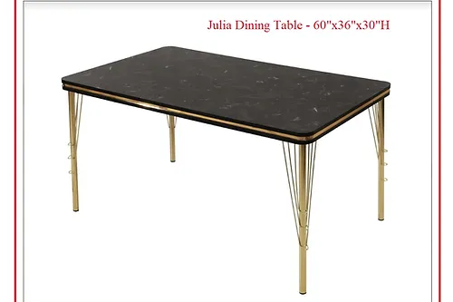 Julia010 - Gold / Turquoise 5 Piece Dining Set