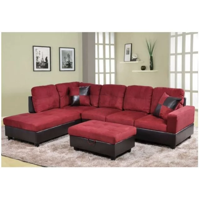 Ainehome Red 3 PCS Living Room Set, Sectional Sofa Set