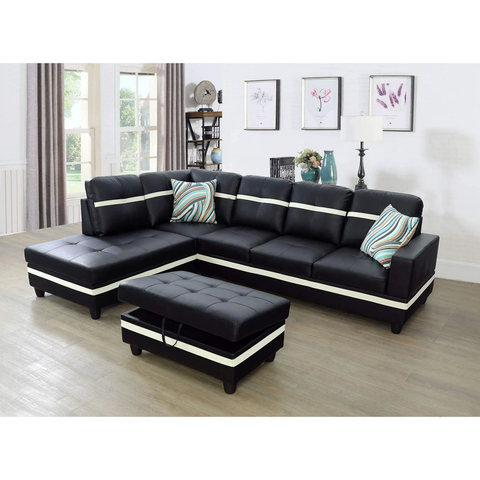 Ainehome Leather Sectional Shaped Living Room Sets