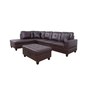 Ainehome Faux Leather Sectional Set, Living Room L-Shaped Modern Sofa