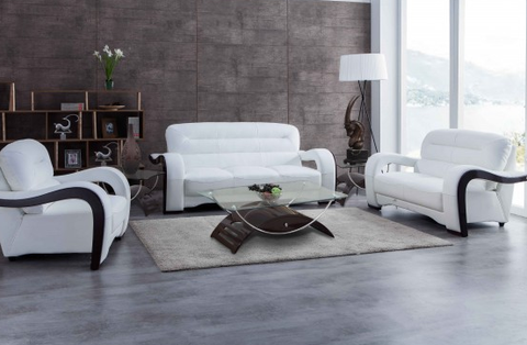 U992 White- Leather/ Leather Match - Sofa,Love and Chair