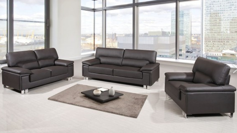 U9399 Dark Brown- CU Leather - Sofa , Love and Chair