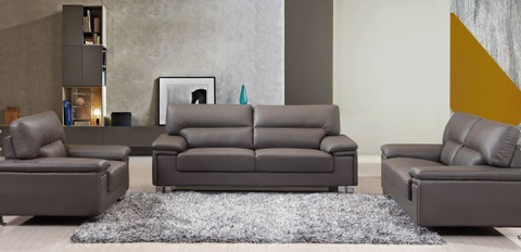 U9399 Charcol - CU Leather - Sofa, Love and Chair