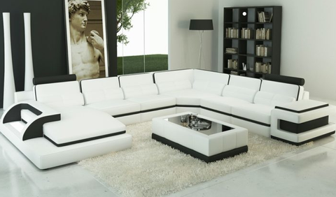 U1588 White/ Black- Sectional 4 PCS