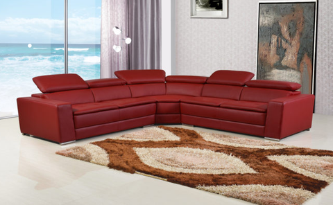 U9636 Red- Leather Gel - Sectional