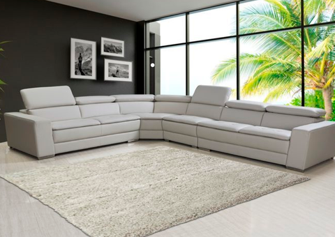 U9636-1 Latte- Leather Gel - Sectional 4 Pcs