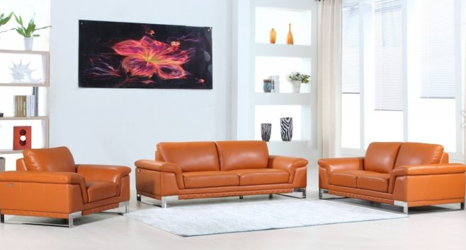 U411 Camel - Italian Top Grain Leather - Sofa , Love and Chair