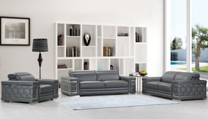 U692 Grey- Italian Top Grain Leather - Sofa, Love and Chair