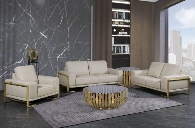 U894 Cream- Italian Top Grain Leather - Sofa, Love and Chair