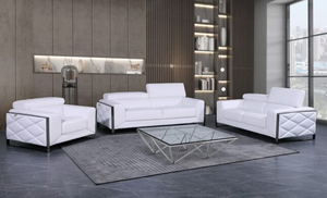 U955 White- Italian Top Grain Leather - Sofa, Love and Chair