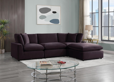 SKY Plum Velvet Modular Sectional