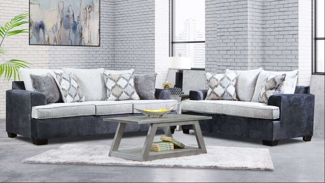 7400 - Charcoal Sofa & Loveseat Set