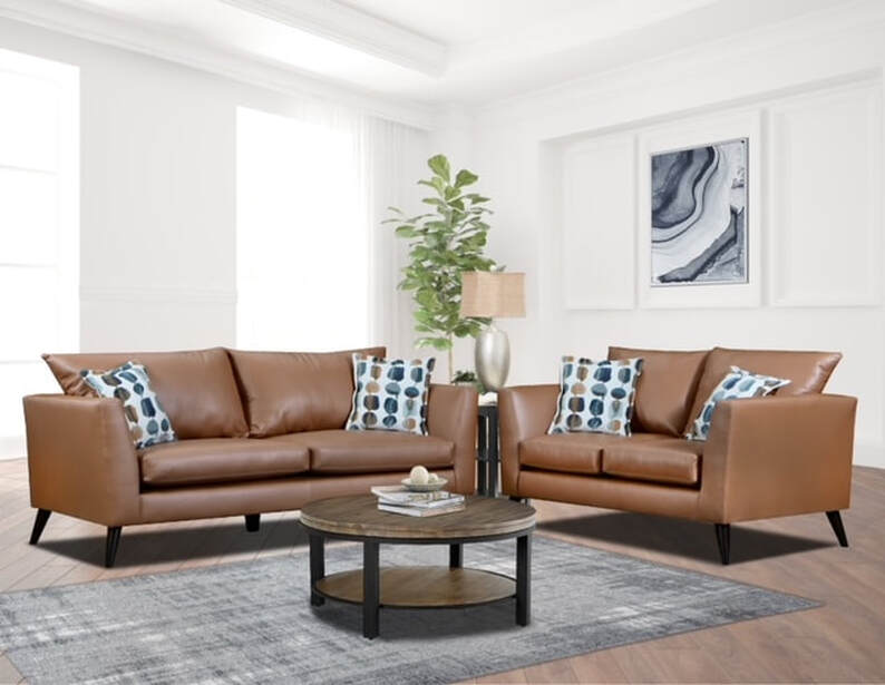 9000 - Rust Sofa & Loveseat Set