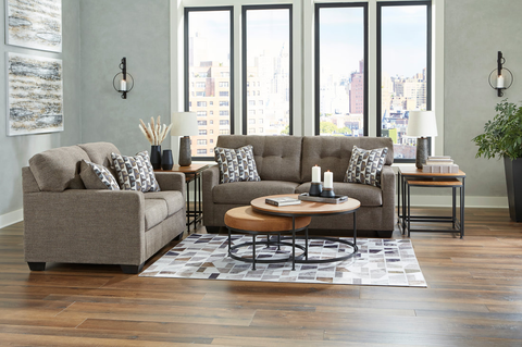 Ashley Sofa & Loveseat available in Chocolate and Pebble colors