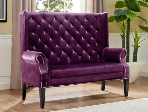 4943-PL ODINA LOVESEAT CHAIR PURPLE