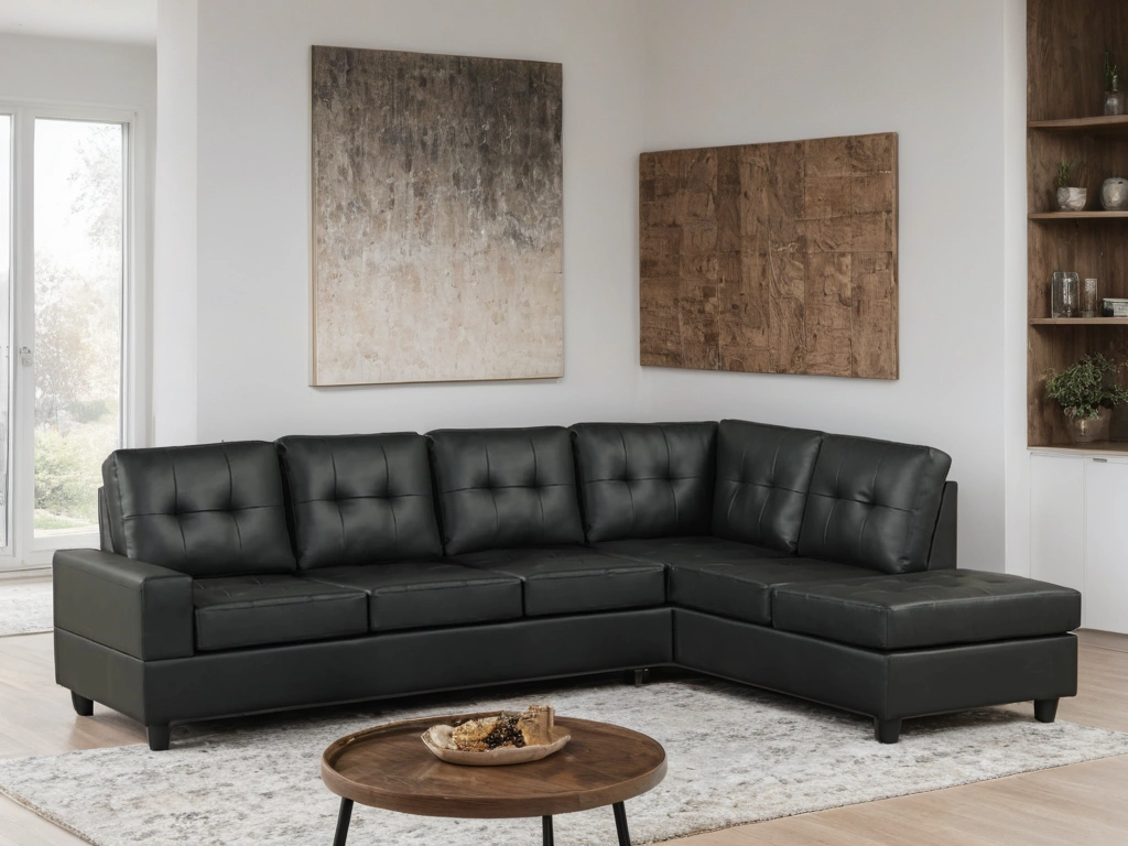 JAMES BLACK PU REVERSIBLE SECTIONAL