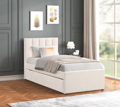 MAYA - Twin Platform Bed w/ Trundle available in Black and Beige