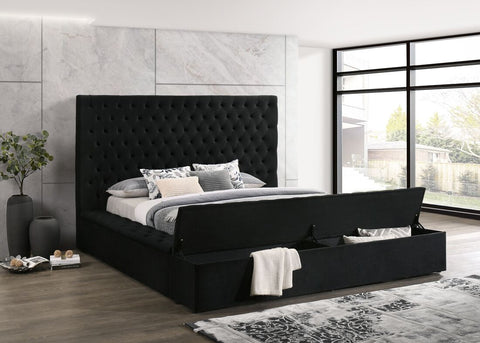 PARIS BLACK PLATFORM BED AVAILABLE IN QUEEN AND KING SIZES