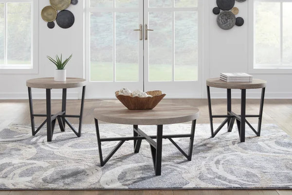 T235-13 COCKTAIL TABLE AND 2 END TABLES SET