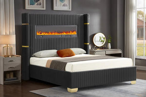 ROMANCE BLACK PLATFORM BED AVAILABLE IN QUEEN AND KING SIZES