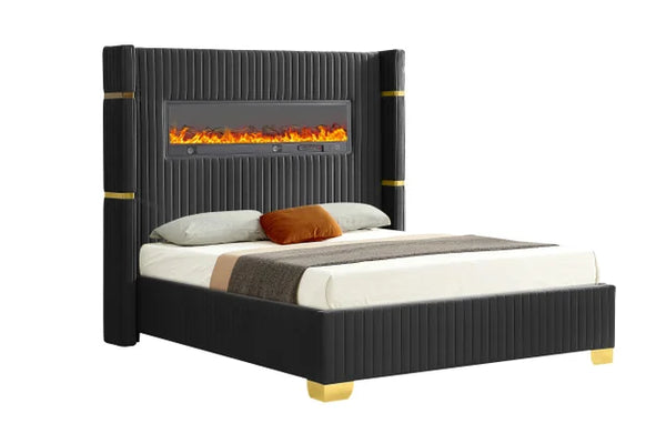 ROMANCE BLACK PLATFORM BED AVAILABLE IN QUEEN AND KING SIZES