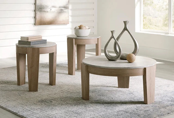 T383-13 COFFEE TABLE AND 2 END TABLES SET