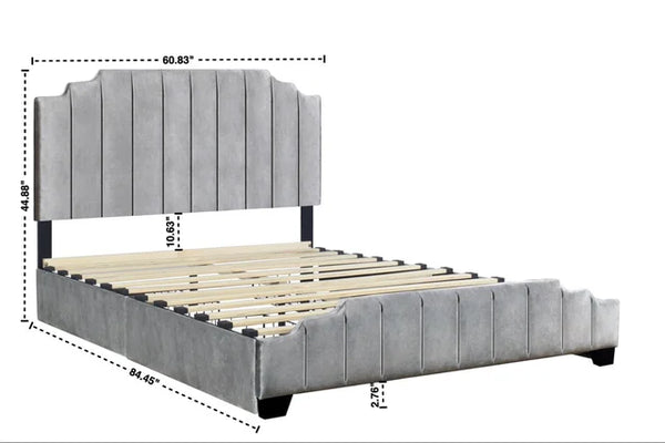 HH970 GRAY PLATFORM BED AVAILABLE IN FULL QUEEN AND KING SIZES