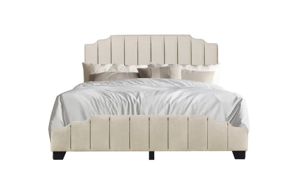 HH975 BEIGE PLATFORM BED AVAILABLE IN FULL QUEEN AND KING SIZES