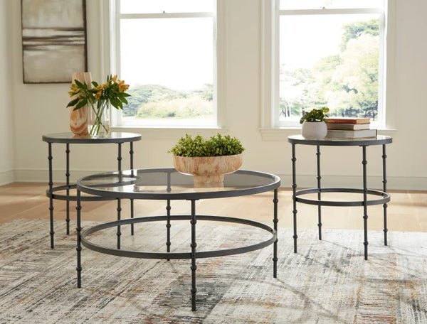 T246-13 COCKTAIL TABLE AND 2 END TABLES SET