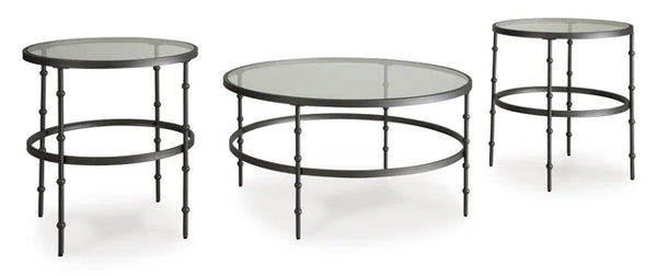 T246-13 COCKTAIL TABLE AND 2 END TABLES SET