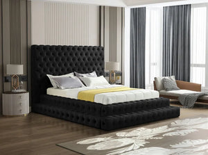 KIKI BLACK PLATFORM BED AVAILABLE IN QUEEN AND KING SIZES