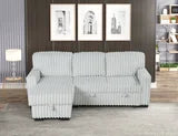 POLAND GRAY REVERSIBLE SECTIONAL WITH PULL-OUT BED