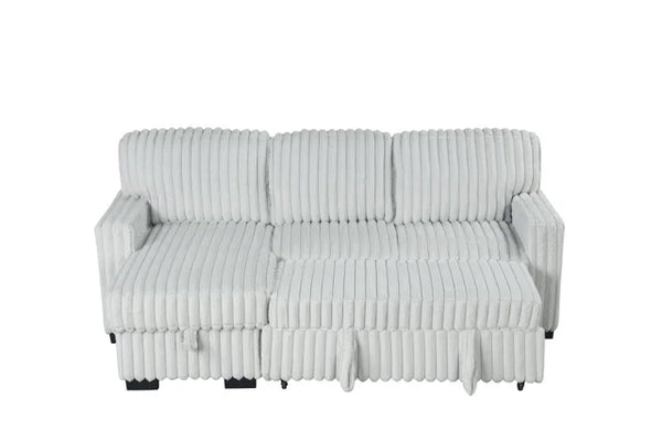 POLAND GRAY REVERSIBLE SECTIONAL WITH PULL-OUT BED