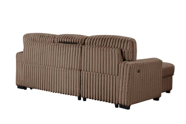 POLAND MOCHA REVERSIBLE SECTIONAL WITH PULL-OUT BED