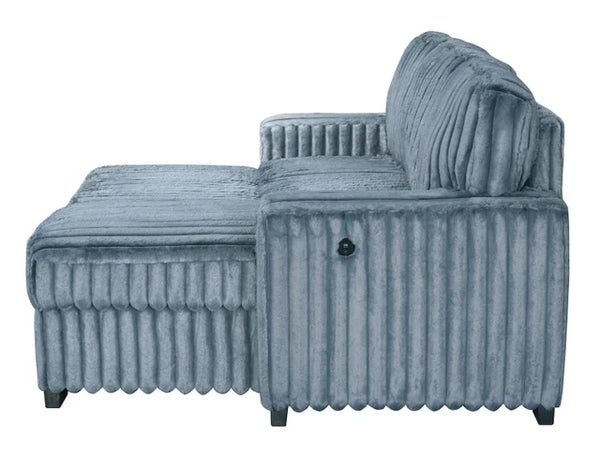 POLAND CHARCOAL REVERSIBLE SECTIONAL WITH PULL-OUT BED