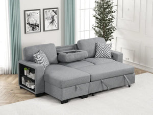 PACIFIC GRAY REVERSIBLE SECTIONAL WITH PULL-OUT BED