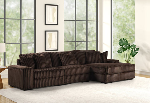 SUNDAY2 CHOCOLATE 3PC SECTIONAL