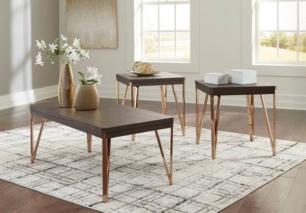 T404-13 COFFEE TABLE AND 2 END TABLES SET