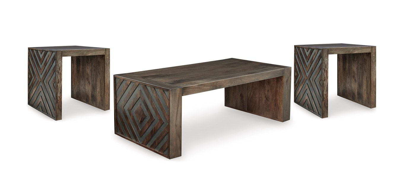 T567 COFFEE TABLE AND 2 END TABLES SET