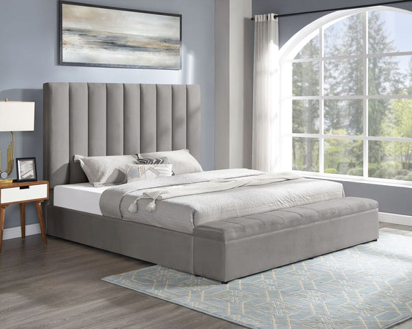 VALENCIA PLATFORM BED GRAY AVAILABLE IN QUEEN AND KING SIZES