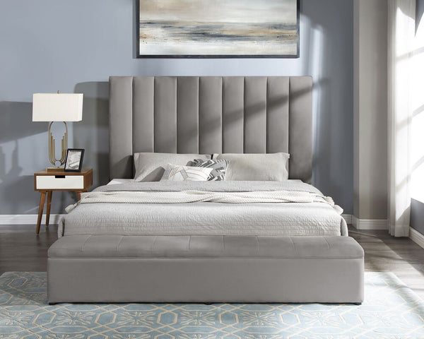 VALENCIA PLATFORM BED GRAY AVAILABLE IN QUEEN AND KING SIZES