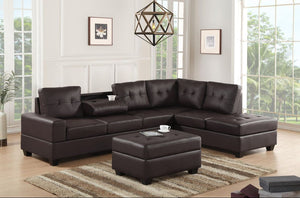 1HEIGHTS - SECTIONAL + STORAGE OTTOMAN SET (Espresso)