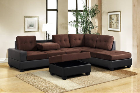 PU6-HEIGHTS SECTIONAL + STORAGE OTTOMAN SET